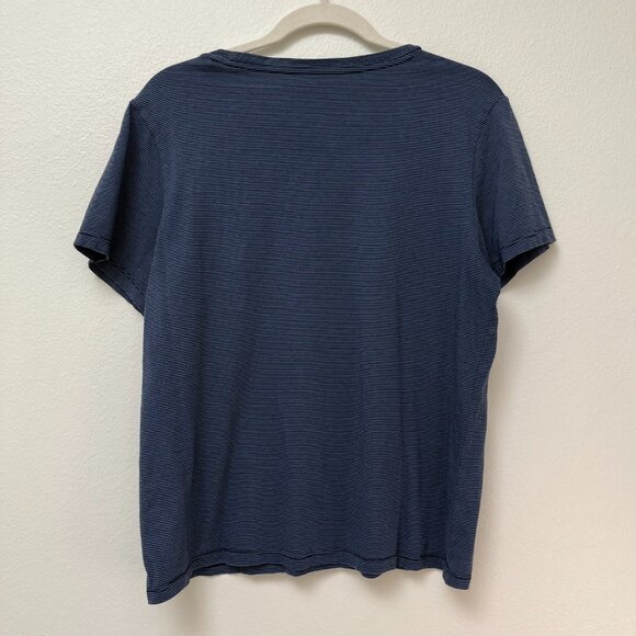 Bombas Blue Striped Tee Crew Short Sleeve T-Shirt Women's Large - Picture 2 of 7